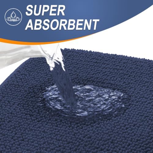 OLANLY Thick Memory Foam Small Bathroom Rugs Mats 24x16, Twilight Sapphire - Image 3