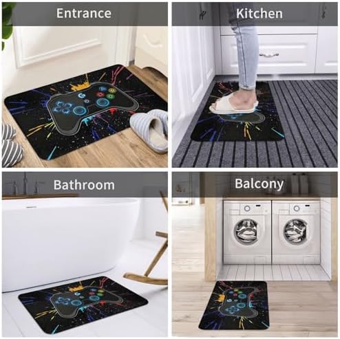 Game Joystick Bath Mat 24x16 Inch Non-Slip Soft Microfiber Bathroom Rugs - Image 7