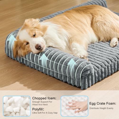 Orthopedic Large Dog Bed Furry Pet Bed, Washable Cover 42''X28'' - Image 4