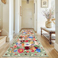 Green Floral Hallway Runner Rug 3x7 by WelcometoBabovid
