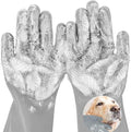 Pet Grooming Gloves, 5-Finger Silicone Dog Bath Scrubber by AKEISHE