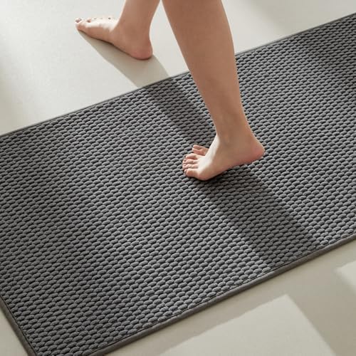 TYUU Bathroom Rugs Non Slip Washable, Super Absorbent Thin Bath Mat Quick Dry by TYUU