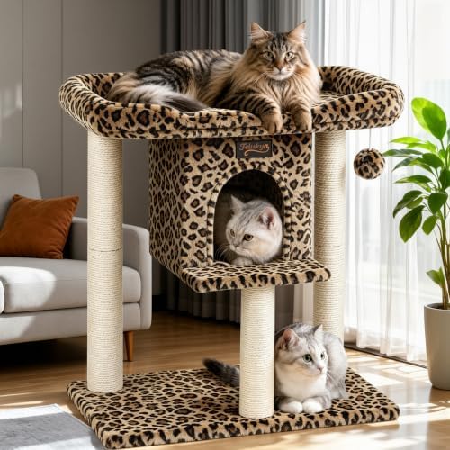 Cat Tree Tower Scratching Post for Indoor Large Adult Cats by FeliskynCatTreeTower