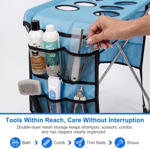 Pet Grooming Bath Stand for Small & Medium Dogs Cats，8-Hole - Image 6