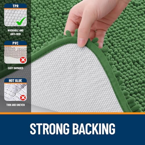 OLANLY Bathroom Runner Rugs 47x20, Extra Soft Absorbent Chenille Bath Rugs - Image 6