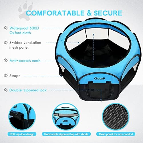 GOOZII Dog Playpen Portable Collapsible, Indoor Outdoor Pet Puppy Exercise - Image 4