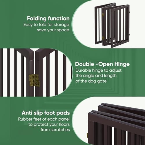 Dog Gates for Doorways, Freestanding Foldable Dog Gate Indoor, Pet Gates for - Image 5