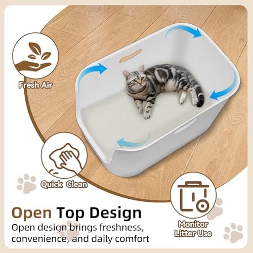 Extra Large High Sided Litter Box, 22.6"×14.8"×13.8" XL Cat Litter Box - Image 5