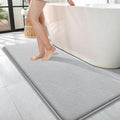 OLANLY Memory Foam Bathroom Runner Rugs 47x17, Long Bath Mats, Light Grey by OLANLY