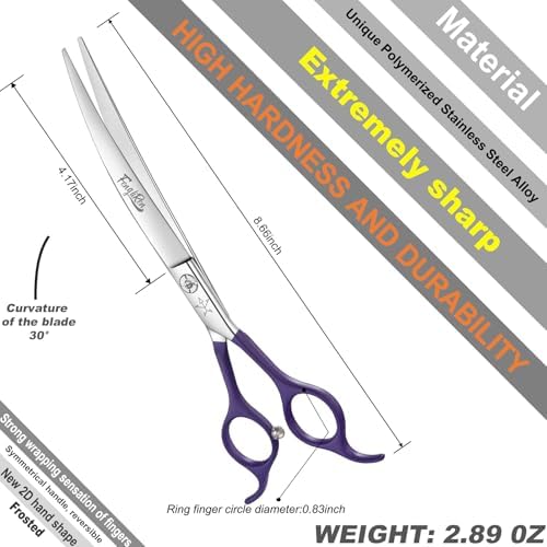 High-end Professional Dog Grooming Curved Scissors Pet Curved Shears 8 Inches - Image 2