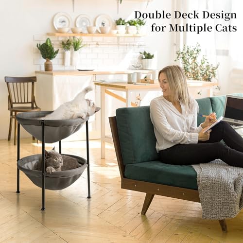 JUNSPOW Double Cat Bed Grey, Breathable - Image 2