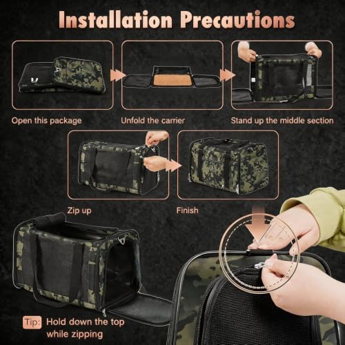 YUDODO 25lbs Cat Carrier Lightproof Soft Sided Pet Carrier - Image 7