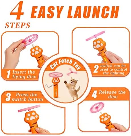 Cat Toy Disc Launcher, Rechargeable Interactive Cat Fetch Toy - Image 2