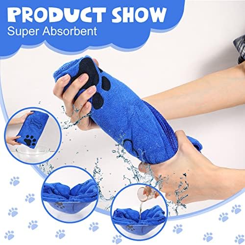 Chumia 4 Pcs Dog Towels for Drying Dog Puppy Bulk Microfiber Absorbent Paw - Image 4
