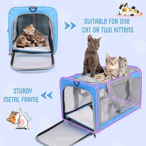 Pet Carrier for Large Cats of 20 Lbs, Collapsible Carrier Bag for Big Cat or 2 - Image 5