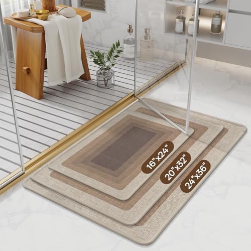 Bath Mat Non Slip, Quick Dry Bathroom Rug Under Door - Image 2