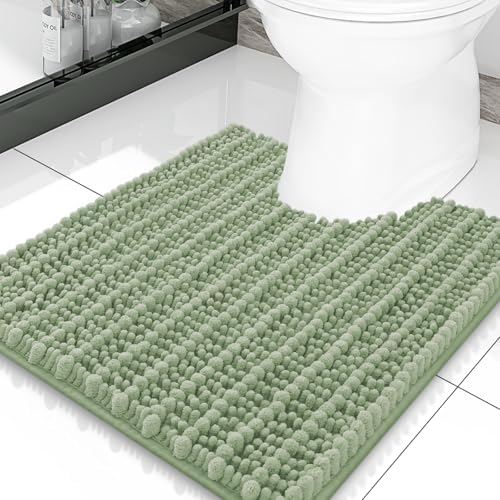 Smiry Bathroom Toilet Rugs U Shaped 20X20, Chenille Bath mats by Smiry
