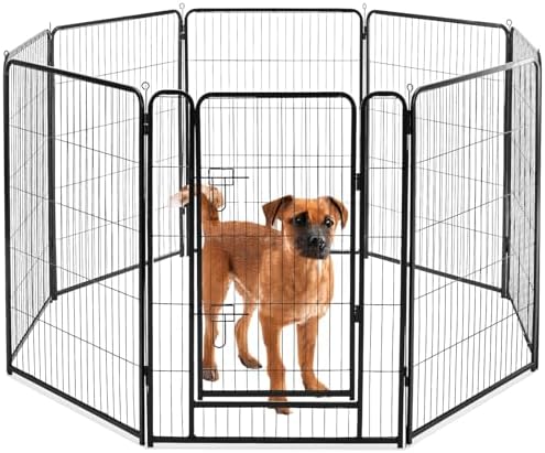 NEWBULIG Dog Playpen Indoor 8 Panels 40 Inch, Metal Outdoor Dog Fence Pen by NEWBULIG