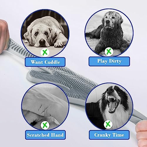 Pet Grooming Gloves Pet Hair Remover Cat, Dog Washing Gloves Silicone Heat - Image 5