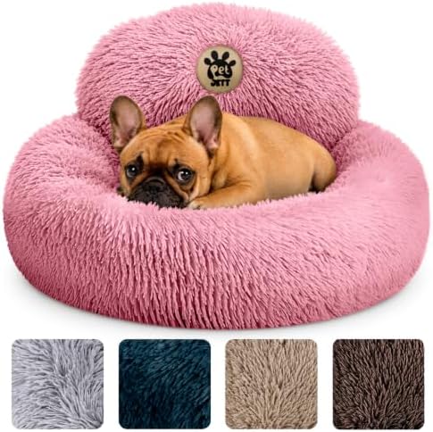PetJett Calming Dog Bed for Small Dogs – 23" Donut Dog Beds, Anti-Slip & by PETJETT