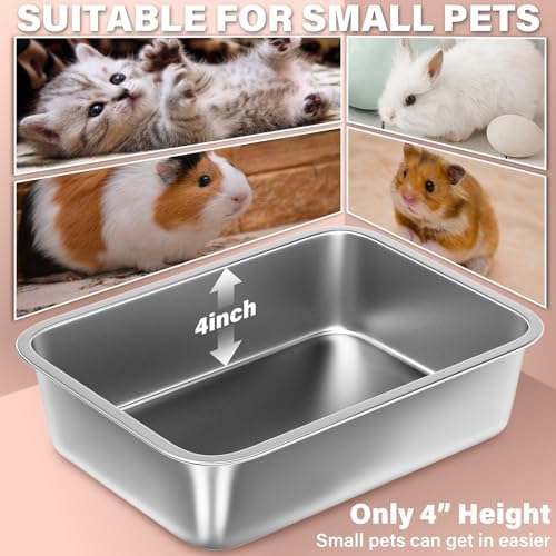 Stainless Steel Litter Box for Kitten, Small Litter Box 2 Pack - Image 2