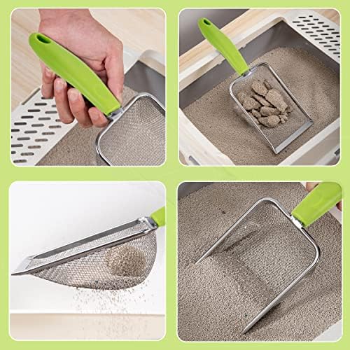 3PCS Stainless Steel Cat Litter Scoop, Litter Cleaner Corner Scoop Sand Sifter - Image 5