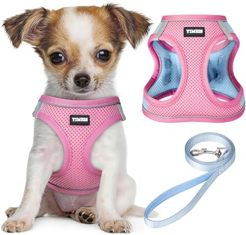 No Pull Dog Puppy Harness and Leash Set Reflective Mesh Vest X-Small by YIMEIS