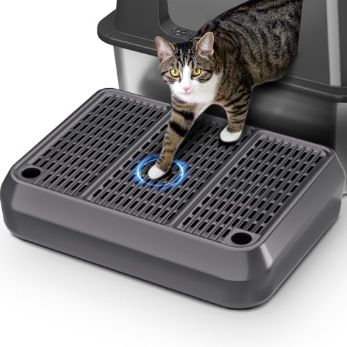 Large Litter Box Step, Litter Box Ramp 16"x11" Litter Catcher Mat, Double Layer by HASKARE