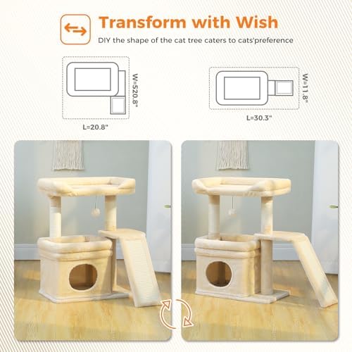 PEQULTI Cat Tree for Small Medium Cats - Image 3