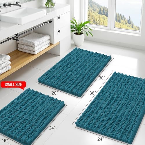 Smiry Bathroom Rugs 36X24, Extra Soft Rubber Backing Chenille Bath Mats - Image 2