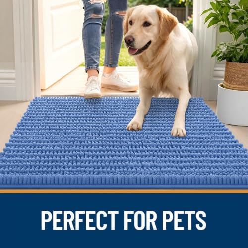 OLANLY Dog Door Mat for Muddy Paws 30x20, Ultra-Absorbent Chenille Mud Mat - Image 6