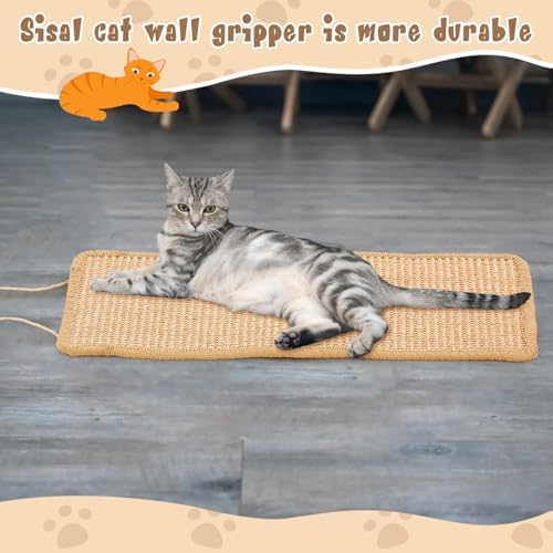 Dansydaisy 2 Pack Sisal Door Cat Scratching Mat Double Use Hanging Scratcher - Image 5