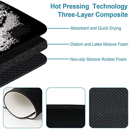 YISUMEI Black and White Music Notation Bathroom Mat, Non-Slip Super Absorption - Image 5