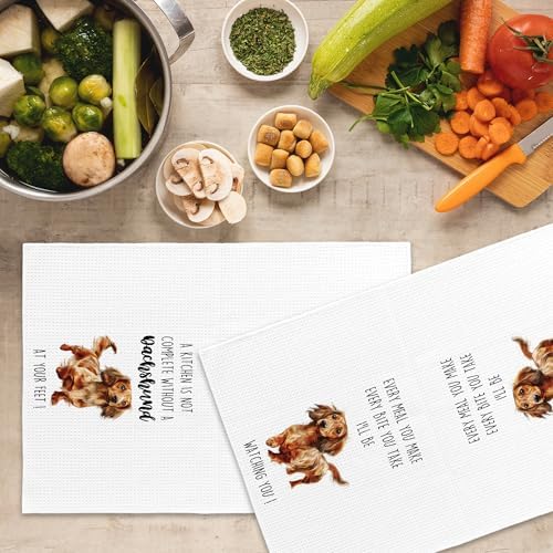 Dachshund Dog Kitchen Towels Set of 2, Funny Dog Kitchen Decor, Dogs Gifts - Image 5