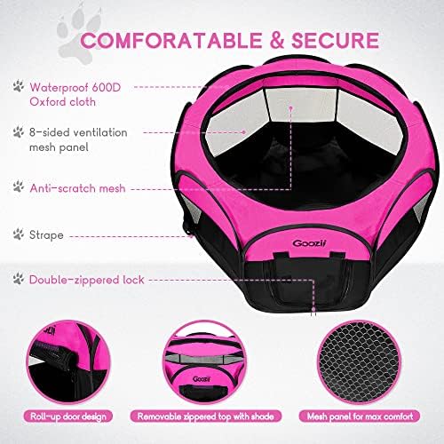 GOOZII Pet Cat Playpen for Indoor Cats Enclosed, Portable Foldable Dog Playpen - Image 4