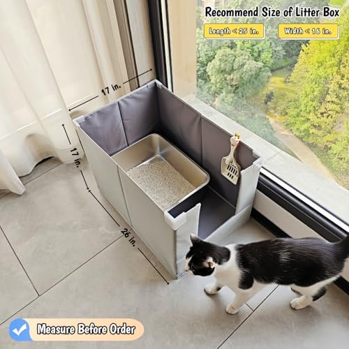 Extra Large Cat Litter Box Enclosure, Keep Dogs Out, Open Top High Side - Image 3