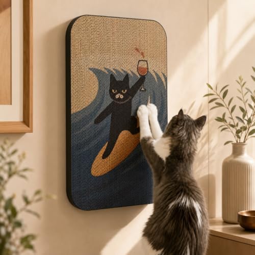 Cat Wall Scratcher, Art Cat Scratching Board by LESISSMER