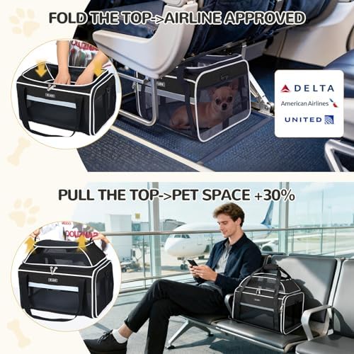 Lekereise Top-Expandable Pet Carrier 18x11x11Inch Delta American United Airline - Image 5