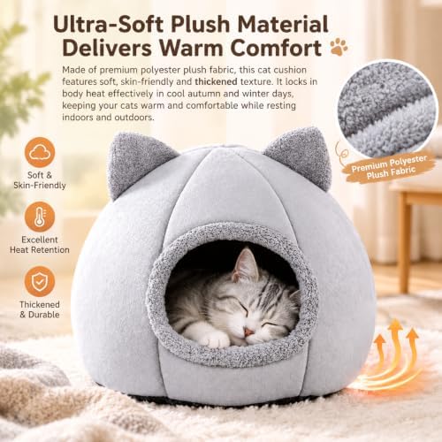 Cat Cave Beds for Indoor Cats, Cushion Bed Dog Pet Shelter House - Image 4