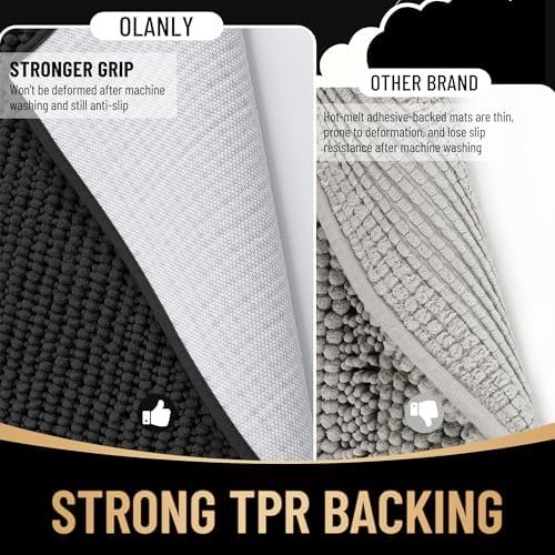 OLANLY Thick Chenille Bathroom Runner Rugs 70x24, Absorbent Bath Mat - Image 5