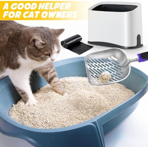 Cat Litter Scooper with Holder, Metal Cat Litter Scoop, Kitty Poop Scooper Stand - Image 6