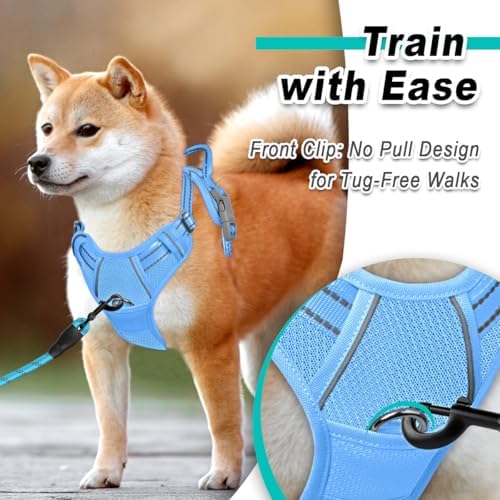 BARKBAY Dog Harness for Medium Sized Dog No Pull Mesh 2 Clips Dog Vest - Image 2