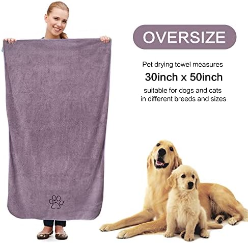 KinHwa Dog Towels for Drying Dogs, Absorbent Microfiber Pet Bath Towel - Image 2