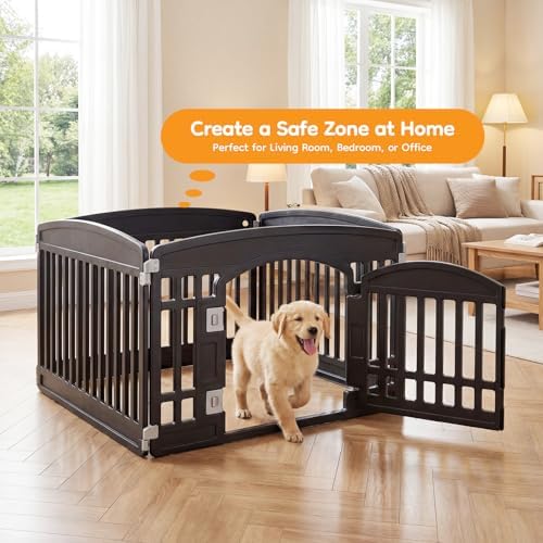 NEWBULIG 24 Inch 4 Panels Dog Playpen, Plastic Pet Play Pen Fence - Image 2