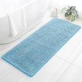 Chenille Bathroom Runner Rug 24"x60" Sky Blue, Plush Bath Mat by Kildoss