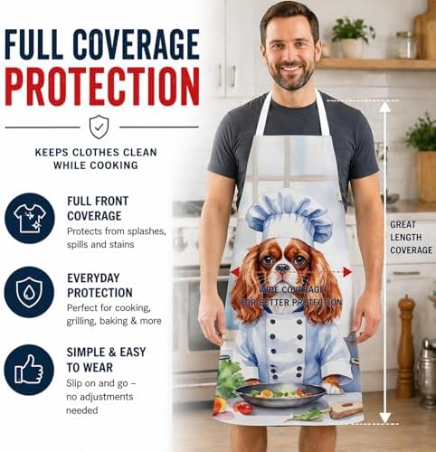 Caroline's Treasures Cavalier Spaniel The Chef Apron Cooking Kitchen Server - Image 3