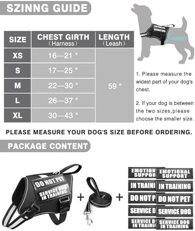 Service Dog Vest Harness and Leash Set+10 Patches - Image 6