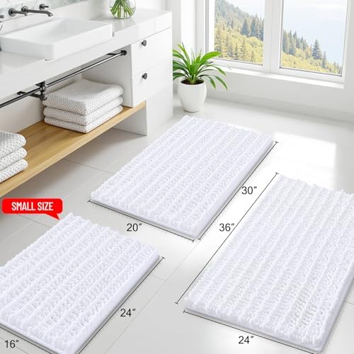 Smiry Bathroom Rugs 59X20, Extra Soft Rubber Backing Chenille Bath Mats - Image 2