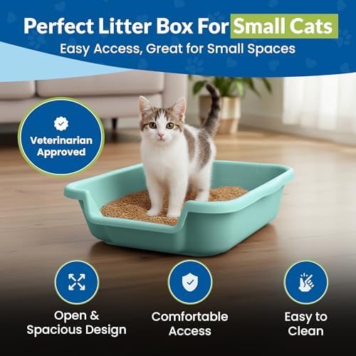 KittyGoHere Senior Cat Litter Box, Small Litter Pan, Apple Green - Image 2