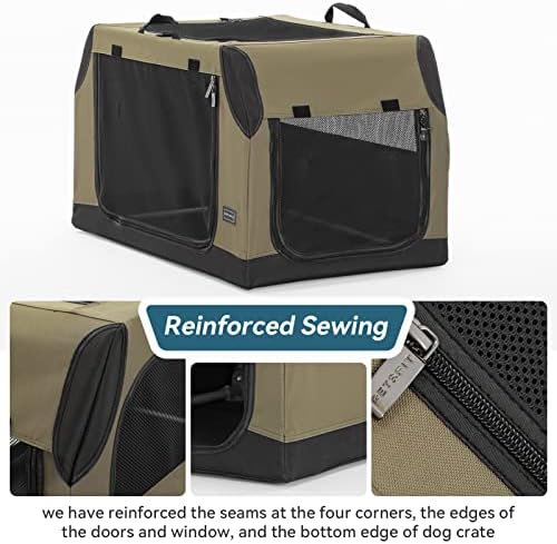 PETSFIT Dog Travel Crate, Collapsible Dog Crate- 30 Inch Sturdy Adjustable - Image 3